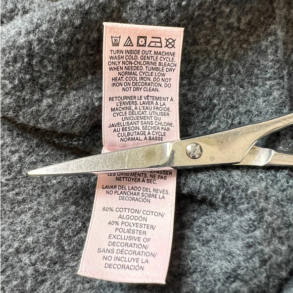 Victoria's Secret Gray with Sequin Graphic Crew Neck Pull Over Sweater- L - Picture 6 of 13